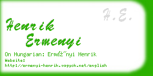 henrik ermenyi business card